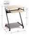 Computertisch >22962< in anthrazit-eiche, MDF, Metall - 60x76x49cm (BxHxT)