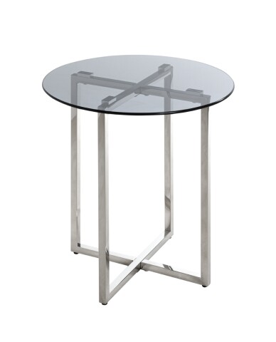 Beistelltisch >23180< in edelstahl-grau - 55x50 (HxD)