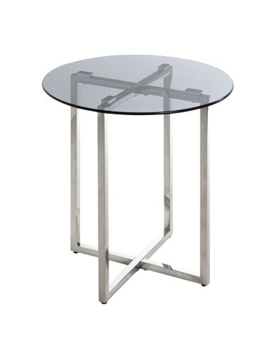 Beistelltisch >23180< in edelstahl-grau - 55x50 (HxD)
