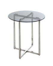 Beistelltisch >23180< in edelstahl-grau - 55x50 (HxD)