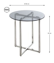 Beistelltisch >23180< in edelstahl-grau - 55x50 (HxD)