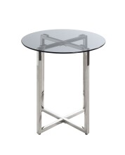 Beistelltisch >23180< in edelstahl-grau - 55x50 (HxD)