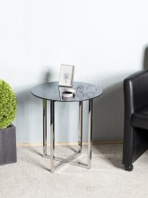 Beistelltisch >23180< in edelstahl-grau - 55x50 (HxD)