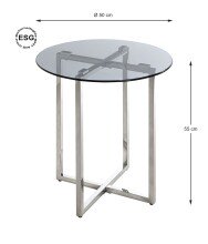 Beistelltisch >23180< in edelstahl-grau - 55x50 (HxD)