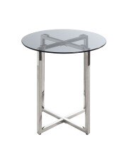 Beistelltisch >23180< in edelstahl-grau - 55x50 (HxD)