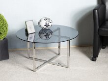 Beistelltisch >23181< in edelstahl-grau - 45x75 (HxD)