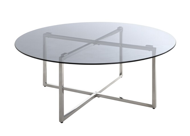 Couchtisch >23182< in edelstahl-grau - 45x100 (HxD)