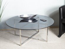 Couchtisch >23182< in edelstahl-grau - 45x100 (HxD)