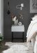 MARLE Nachttisch in Weiß - Moderner Nachtschrank mit Schublade und schwarzem Metallgestell - 40 x 52 x 38,5 cm (B/H/T)