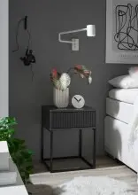 MARLE Nachttisch in Graphit - Moderner Nachtschrank mit...