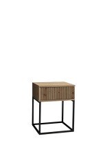 MARLE Nachttisch in Artisan Eiche Optik - Moderner Nachtschrank mit Schublade und schwarzem Metallgestell - 40 x 52 x 38,5 cm (B/H/T)