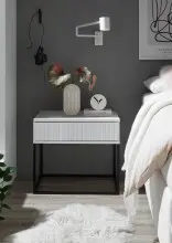MARLE Nachttisch in Weiß - Moderner Nachtschrank...