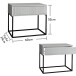 MARLE Nachttisch in Weiß - Moderner Nachtschrank mit Schublade und schwarzem Metallgestell - 60 x 52 x 38,5 cm (B/H/T)