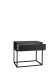 MARLE Nachttisch in Graphit - Moderner Nachtschrank mit Schublade und schwarzem Metallgestell - 60 x 52 x 38,5 cm (B/H/T)