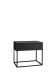 MARLE Nachttisch in Graphit - Moderner Nachtschrank mit Schublade und schwarzem Metallgestell - 60 x 52 x 38,5 cm (B/H/T)