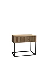 MARLE Nachttisch in Artisan Eiche Optik - Moderner Nachtschrank mit Schublade und schwarzem Metallgestell - 60 x 52 x 38,5 cm (B/H/T)
