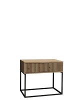 MARLE Nachttisch in Artisan Eiche Optik - Moderner Nachtschrank mit Schublade und schwarzem Metallgestell - 60 x 52 x 38,5 cm (B/H/T)