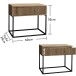 MARLE Nachttisch in Artisan Eiche Optik - Moderner Nachtschrank mit Schublade und schwarzem Metallgestell - 60 x 52 x 38,5 cm (B/H/T)