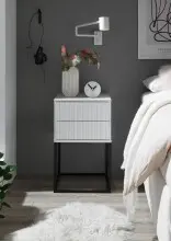 MARLE Nachttisch in Weiß - Moderner Nachtschrank...