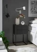 MARLE Nachttisch in Graphit - Moderner Nachtschrank mit...