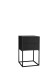 MARLE Nachttisch in Graphit - Moderner Nachtschrank mit Schubladen und schwarzem Metallgestell - 40 x 65 x 38,5 cm (B/H/T)