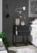 MARLE Nachttisch in Graphit - Moderner Nachtschrank mit Schubladen und schwarzem Metallgestell - 40 x 65 x 38,5 cm (B/H/T)