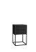 MARLE Nachttisch in Graphit - Moderner Nachtschrank mit Schubladen und schwarzem Metallgestell - 40 x 65 x 38,5 cm (B/H/T)