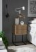 MARLE Nachttisch in Artisan Eiche Optik - Moderner Nachtschrank mit Schubladen und schwarzem Metallgestell - 40 x 65 x 38,5 cm (B/H/T)