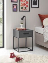 SUNA Nachttisch in Graphit - Moderner Nachtschrank mit...