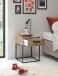 SUNA Nachttisch in Artisan Eiche Optik - Moderner Nachtschrank mit Schublade und schwarzem Metallgestell - 40 x 52 x 38,5 cm (B/H/T)