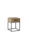 SUNA Nachttisch in Artisan Eiche Optik - Moderner Nachtschrank mit Schublade und schwarzem Metallgestell - 40 x 52 x 38,5 cm (B/H/T)