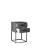 SUNA Nachttisch in Graphit - Moderner Nachtschrank mit Schubladen und schwarzem Metallgestell - 40 x 65 x 38,5 cm (B/H/T)