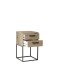 SUNA Nachttisch in Artisan Eiche Optik - Moderner Nachtschrank mit Schubladen und schwarzem Metallgestell - 40 x 65 x 38,5 cm (B/H/T)