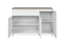 Kommode >Bertrix< in Sandstein / weiß - 133x92x40cm (BxHxT)