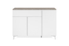 Kommode >Bertrix< in Sandstein / weiß - 133x92x40cm (BxHxT)