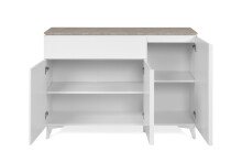 Kommode >Bertrix< in Sandstein / weiß - 133x92x40cm (BxHxT)
