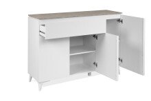 Kommode >Bertrix< in Sandstein / weiß - 133x92x40cm (BxHxT)