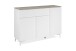Kommode >Bertrix< in Sandstein / weiß - 133x92x40cm (BxHxT)