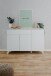 Kommode >Bertrix< in Sandstein / weiß - 133x92x40cm (BxHxT)