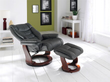 Relaxsessel >Toronto< in Schwarz Braun aus Echtleder - 87x106x85cm (BxHxT)