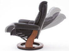 Relaxsessel >Toronto< in Schwarz Braun aus Echtleder - 87x106x85cm (BxHxT)
