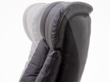 Relaxsessel >Toronto< in Schwarz Braun aus Echtleder - 87x106x85cm (BxHxT)