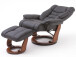 Relaxsessel >Toronto< in Schwarz Braun aus Echtleder - 87x106x85cm (BxHxT)