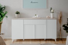 Sideboard >Bertrix< in Sandstein / weiß -...
