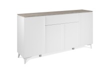 Sideboard >Bertrix< in Sandstein / weiß - 177x92x40cm (BxHxT)