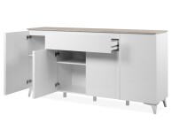 Sideboard >Bertrix< in Sandstein / weiß - 177x92x40cm (BxHxT)