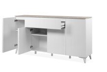 Sideboard >Bertrix< in Sandstein / weiß - 177x92x40cm (BxHxT)