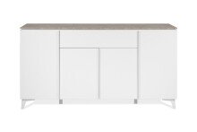Sideboard >Bertrix< in Sandstein / weiß - 177x92x40cm (BxHxT)