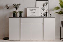 Sideboard >Brest< in Matera / weiß HGL -...