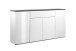 Sideboard >Brest< in Matera / weiß HGL - 177,5x92x40cm (BxHxT)